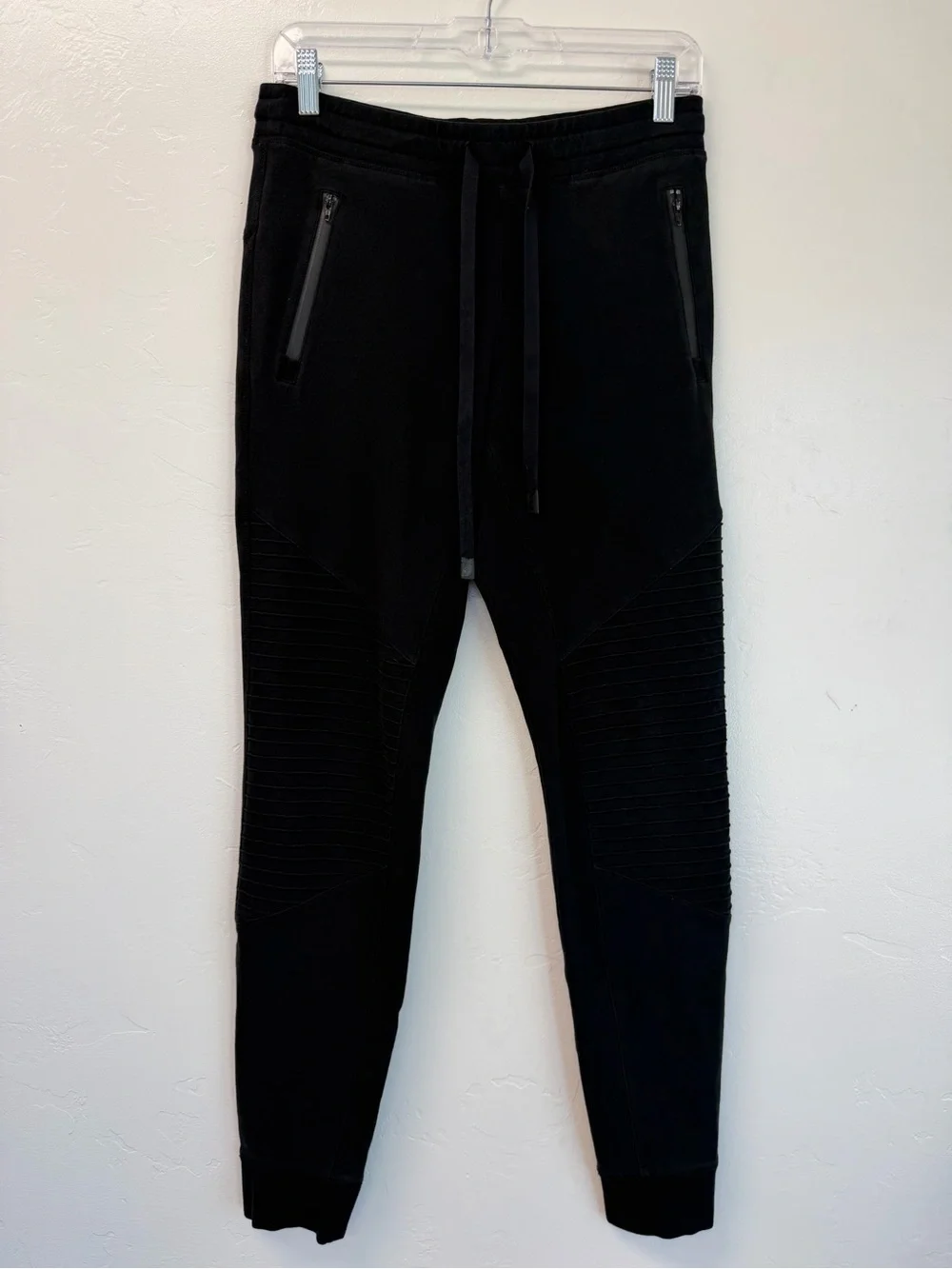 ALO Yoga Black Urban Moto-Style with Zip Pockets Jogger Jeggings Size M